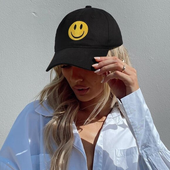 Smile Face Baseball Cap Cotton Unisex Sun Hat Adjustable Fashion - Picture 5 of 5